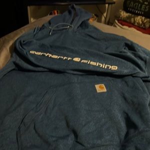 Blue Carhartt fishing hoodie